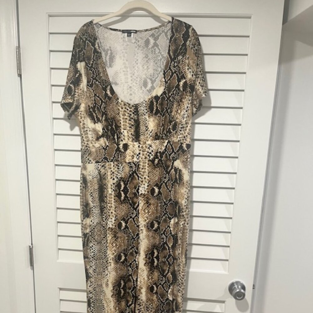 Fashion Nova Snake‑Print One‑Piece Jumpsuit